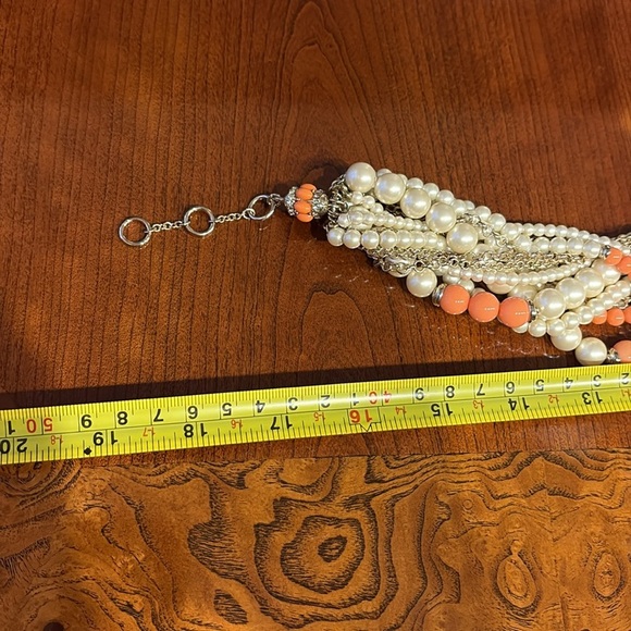 Banana Republic multi strand torsade faux pearl coral gold necklace Chocker - Picture 5 of 12